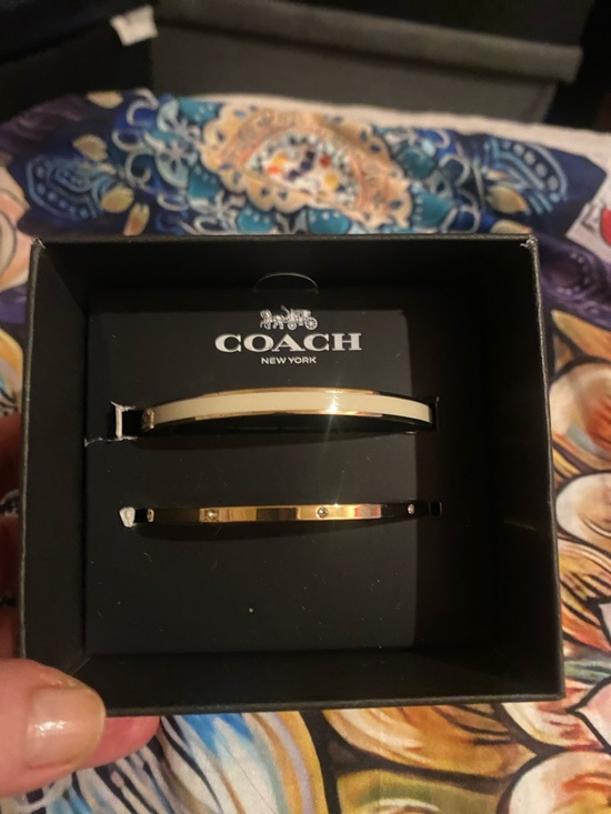Coach Jewelry - Coach Gold and white bangles Accent Bangle Pair